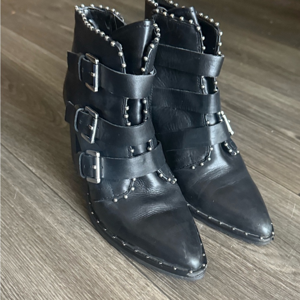 Black Studded Ankle Boots